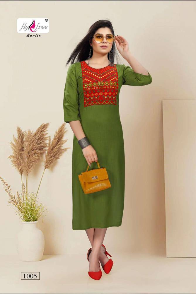 Fly Free Ignite New Fancy Wear Rayon Designer Kurti Collection